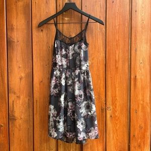 Wet Seal| Black Lace and Floral Dress